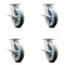 Service Caster 8 Inch Kingpinless Thermoplastic Rubber Wheel Swivel Caster Set with Brakes SCC SCC-KP30S820-TPRRD-SLB-4 - alternate 1